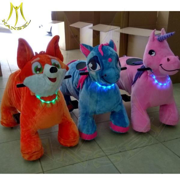 Hansel kiddie ride on animal control box and ridable plush animal scooter with zoo animal set toy for mall made in china
