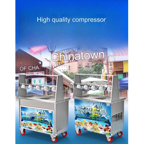 2024 Most Popular Fry Ice Cream Machine with Rapid Refrigeration and Fast Molding