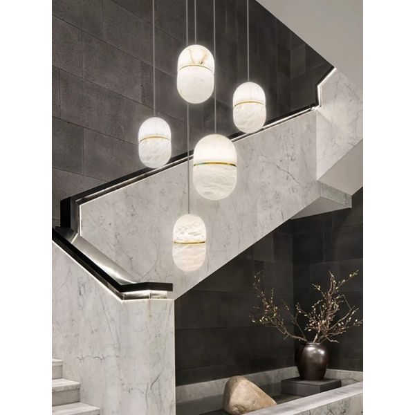 Dimmable LED Fexible Brown Black Leather Belt Chandelier (WH-NC-132)