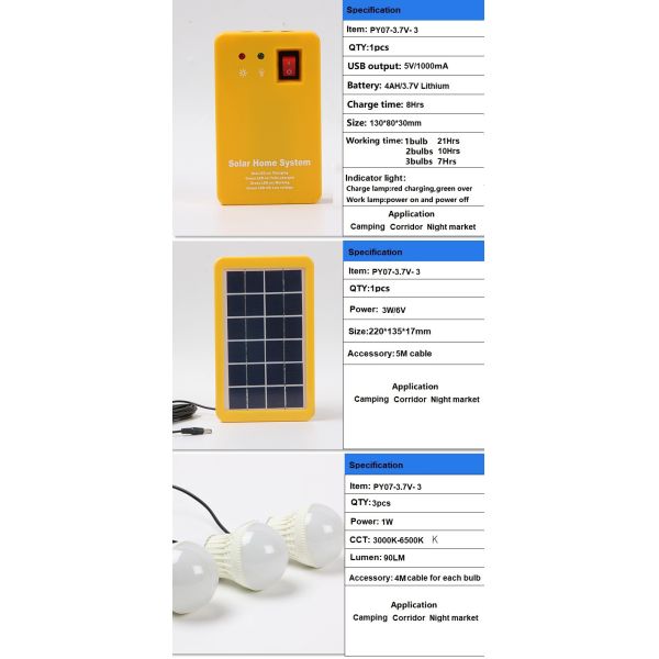 Emergency Solar System Solar Bulb Led Lamp Solar Panel Bulb with 10000 Hours Lifespan