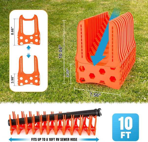 Patent Universal RV Sewer Hose Support  Stable Bridge Kit for Motorhome, Camper  Caravan Waste Line Protection