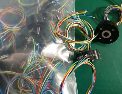 Hole 5mm Pancake Slip Ring With  Transmitting 6 Circuits 10A And 100M Ethernet Signal