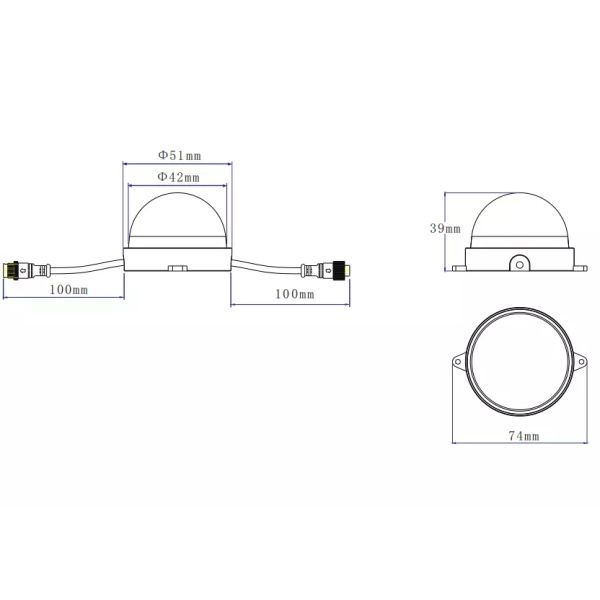 Лампа 50mm DC12V пиксела СИД Rgb регулятора DMX 120 градусов