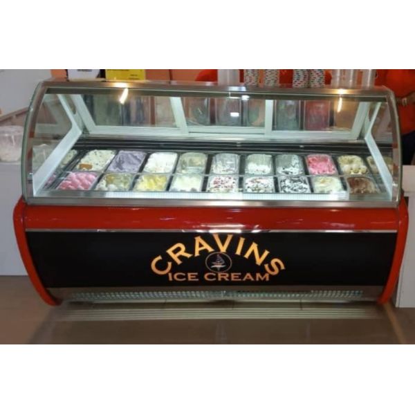 Gelato Ice Cream Display Freezer Anti Fog 1550x1030x1250mm