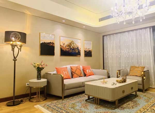 Las mesas de centro de lujo de los muebles caseros de la sala de estar vetean el cuadro de centro 1400X800X440m m