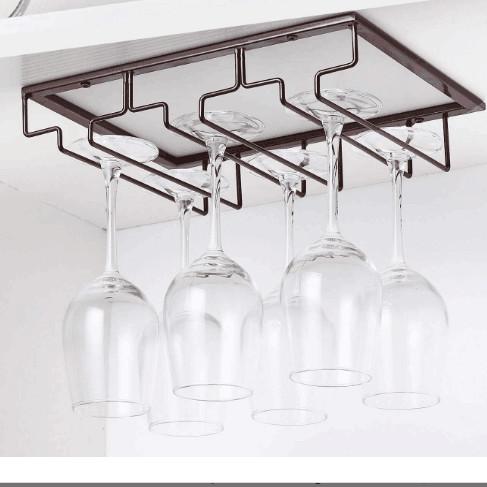 Repositório de vidro de vinho de cozinha debaixo do armário Porta-cabeças organizador de metal pendurado para bar