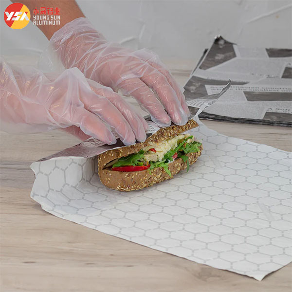 Hexagon Honeycomb Paper  Laminated Aluminum Foil Burger Wrapping Paper | Aluminum Foil + Paper | Oil-Proof & Moisture-Proof | Complies with Food Contact Standards