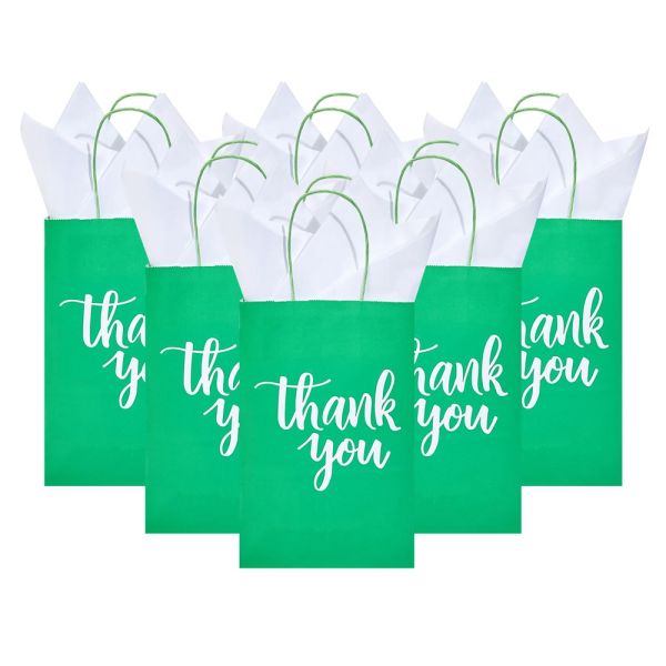 CMYK 4 Color Offset Printing Hand Length Handle Kraft Paper Bag for Customized Design