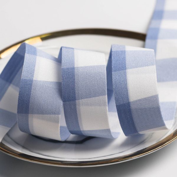 Чёрно-белая чекированная проволочная лента 7 мм-40 мм полиэстерная ленточная рулонка