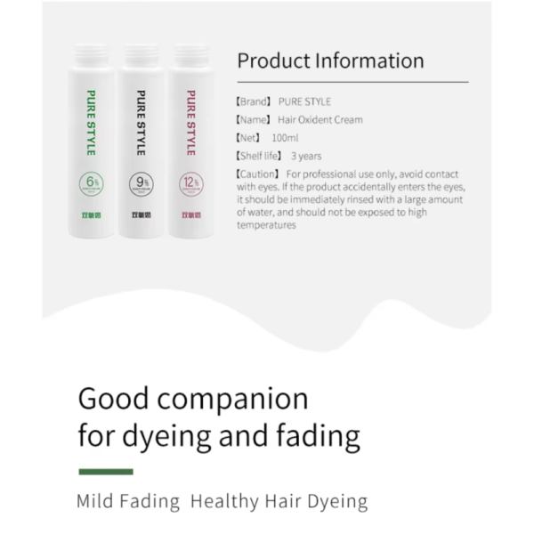Hair Color Developer Cream 6% 9% 12% Oxidant 100ml Hair Color Oxidant cream OEM Hair Dye Factory Supply