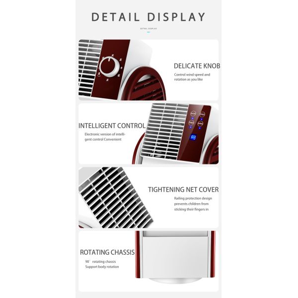 Portable Fan Bladeless Plastic Air Circulation Fan with 120 Degree Air Supply Angle