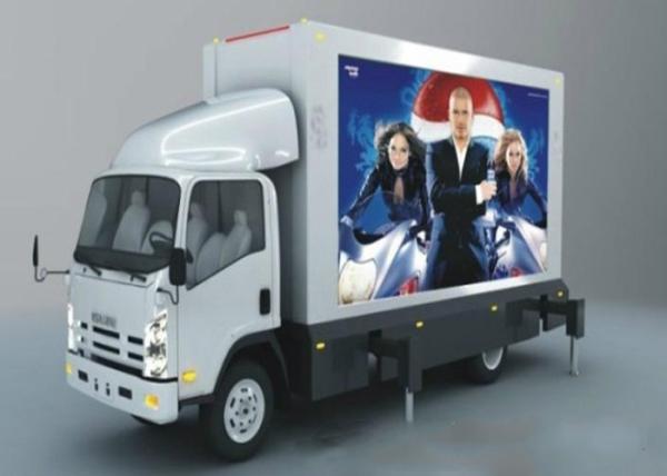 Flexible Mask Mobile Led Sign Trailer , P4.81 Car Led Display Screen 1R1G1B
