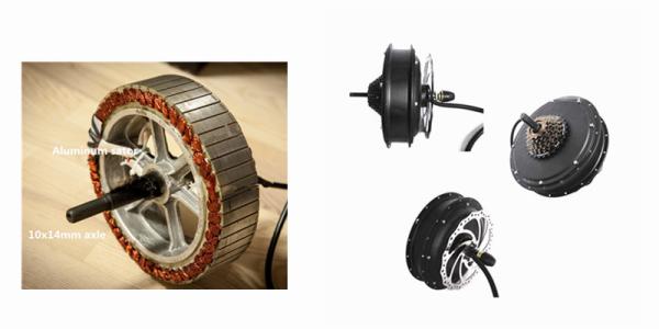 Black Electric Bike Kit , 45H Magnet 72v 3000w Electric Motor For Bicycle