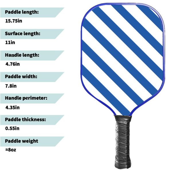 Fiberglass Graphite Composite Custom Logo Pickleball Paddle with PP Honeycomb Core
