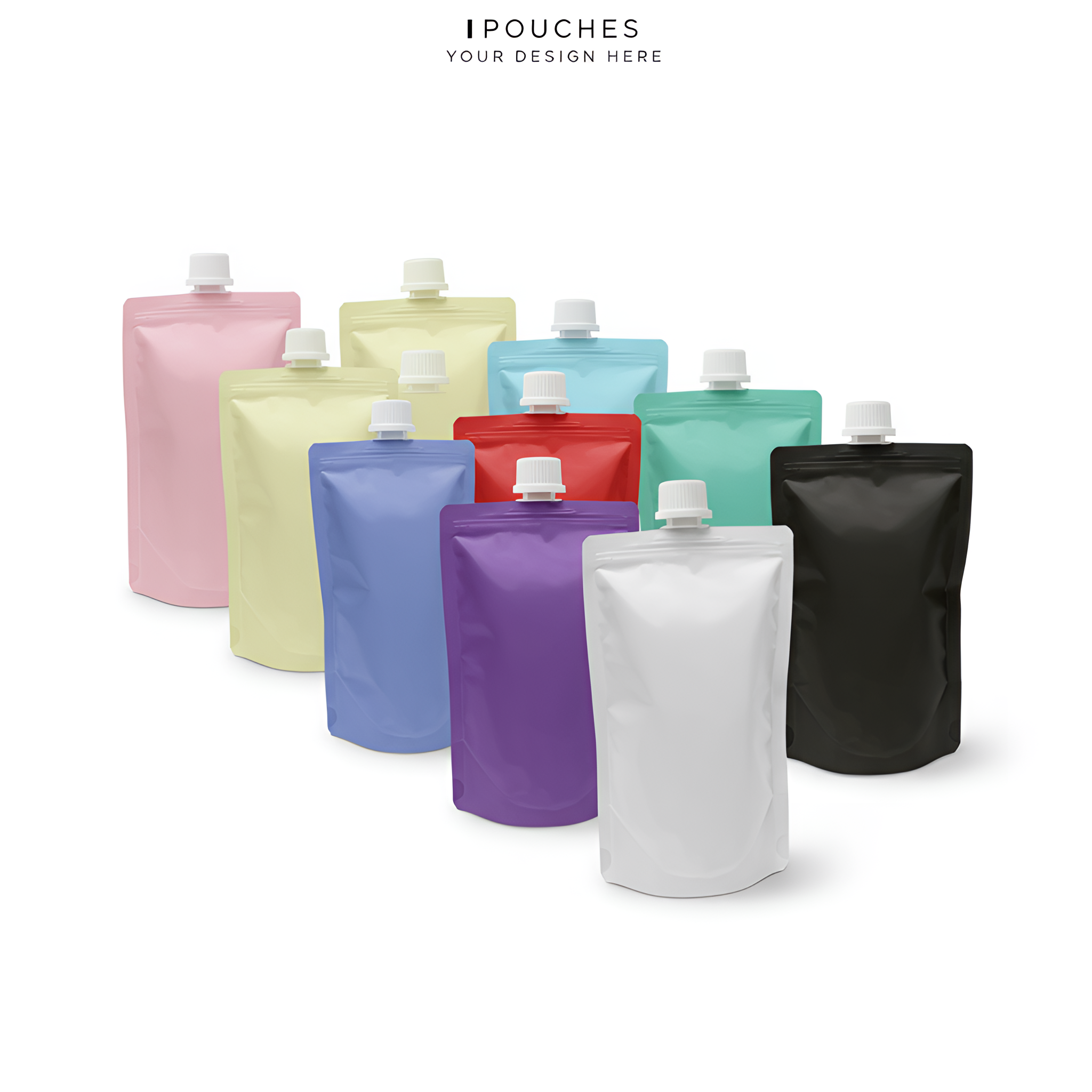 Spout Top Pouch Bottom Gusset for Cosmetics/Lotion/Makeup Cream PE Material Silk Screen Printing Custom Orders Accepted