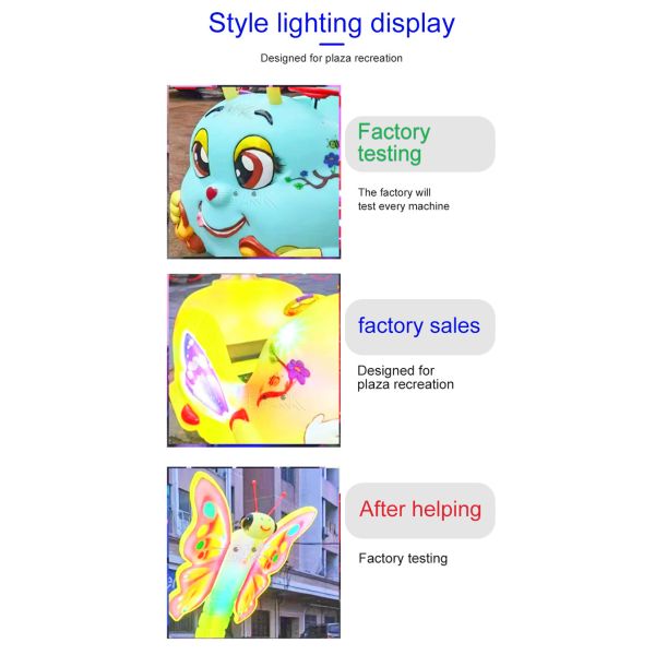 350W Glowing Bee New Square Park Small Amusement Equipment Battery Car