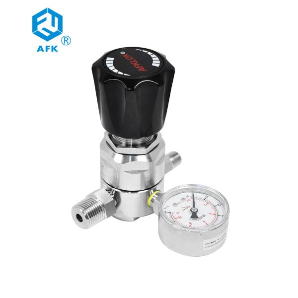 316 Stainless Steel Gas Pressure Regulator Single Stage Diaphragm Silver Color