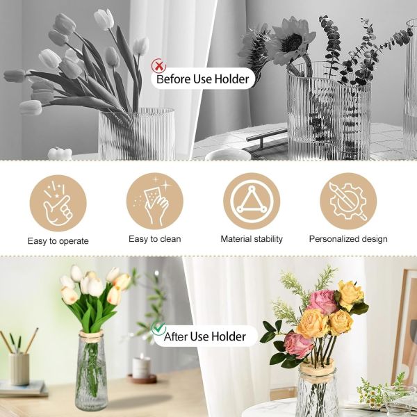 Silicone Spiral Ikebana Stem Holder, White Spiral Stem Holder Ring For Flowers, Upgraded Spiral Stem Holder For Vases, Spiral DIY Bouquet Twister Flower Arrangement Holder