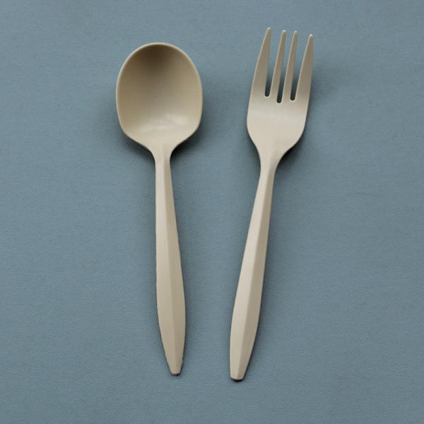 Disposable Degradable Cornstarch Primary Color 16cm Knife And Fork Spoon Chinese And Western Tableware