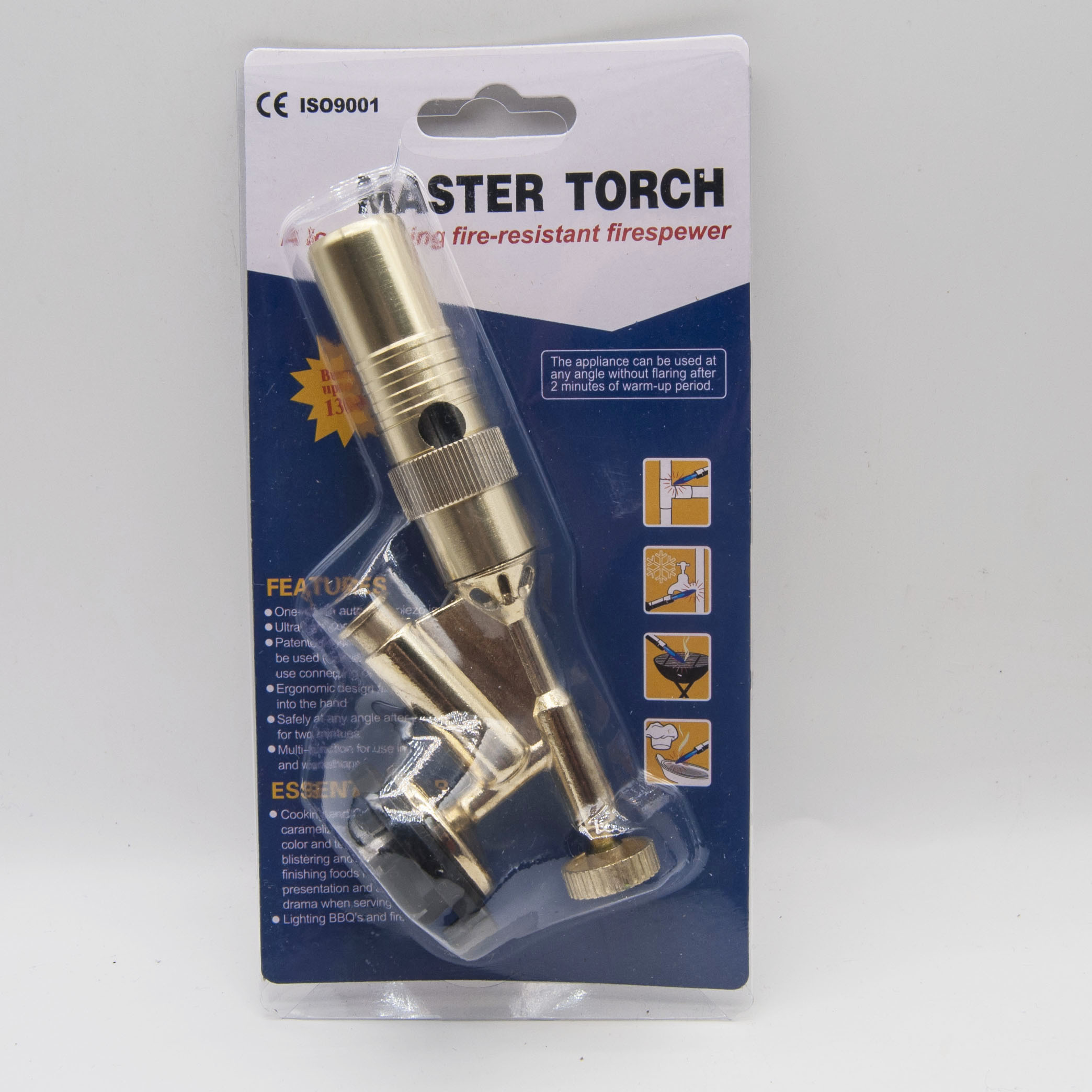 818 Auto Piezo Ignition Flame Gas Torch With Adjustable Air Flow Collar Precision Flow Valve