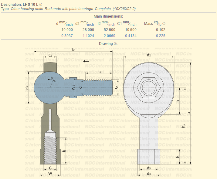 Продетые нитку правой рукой подшипники линейного движения концов прута ЛХС10 с простыми жилищными единицами подшипников