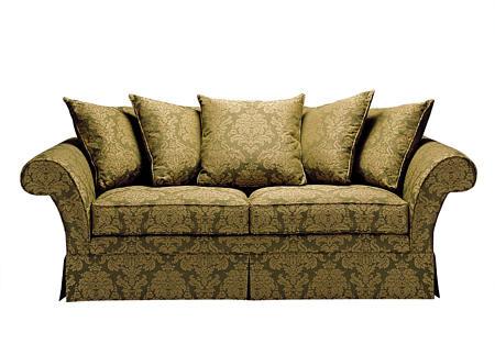 American Style Brown Leather Hotel Room Sofa Wood Frame With Seat Cushion Upholstered