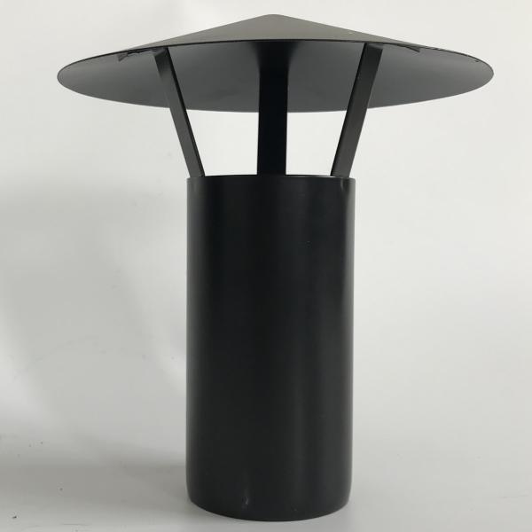 Easy Install Wood Stove Pipe Rain Cap Black Carbon Steel Free Standing