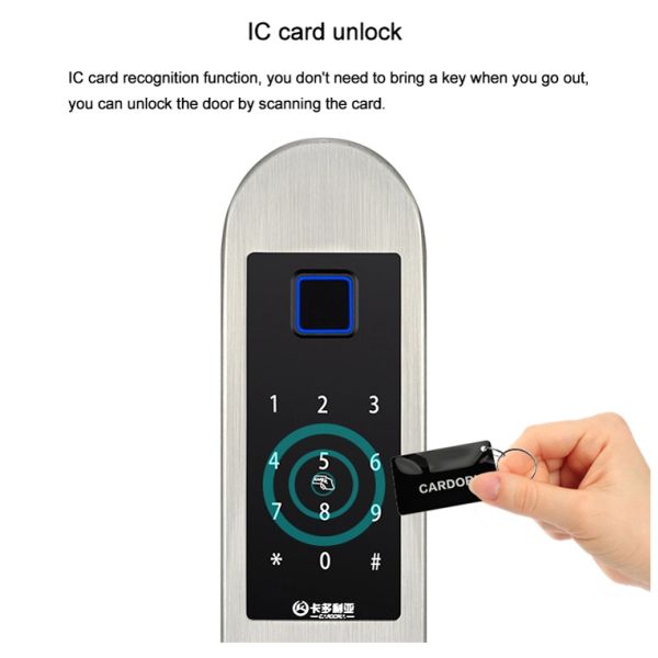 310*50mm Deadbolt Fingerprint Door Lock For Wooden Door Zinc Alloy Material