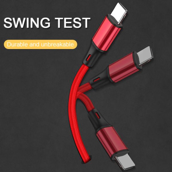 1.2m 3 в 1 кабеле заряжателя USB, Multi гаван микро- синхронизации USB c освещения и кабеле обязанности