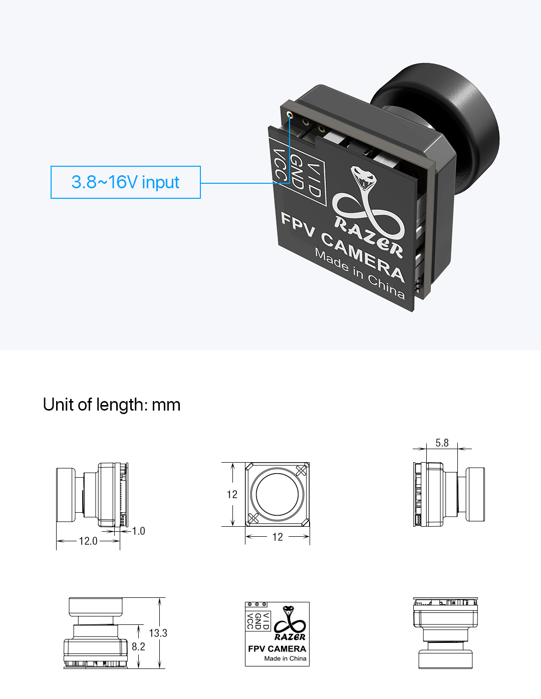 Hot Sales Wholesale Foxeer Pico 1200TVL *mm FPV Camera Drone Accessories