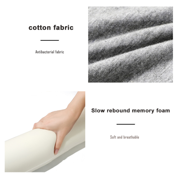 Polyester/Cotton Twist Memory Foam Travel Pillow for Airplane Neck Support 62*10*10CM