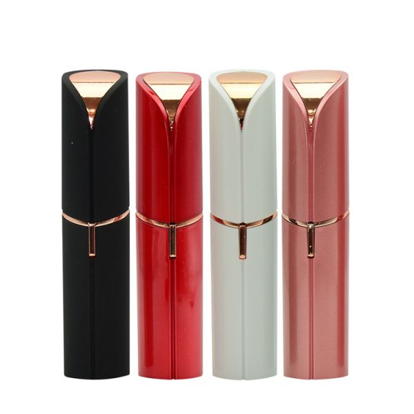 Rechargeable Mini Painless Face Hair Remover Gold Plated Lipstick Shaped