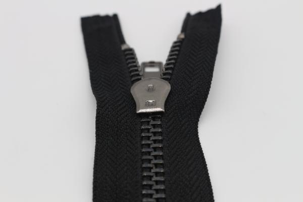 Black Separating Zipper For Jeans / Pants  , 22 Inch Chunky Open Ended Zips