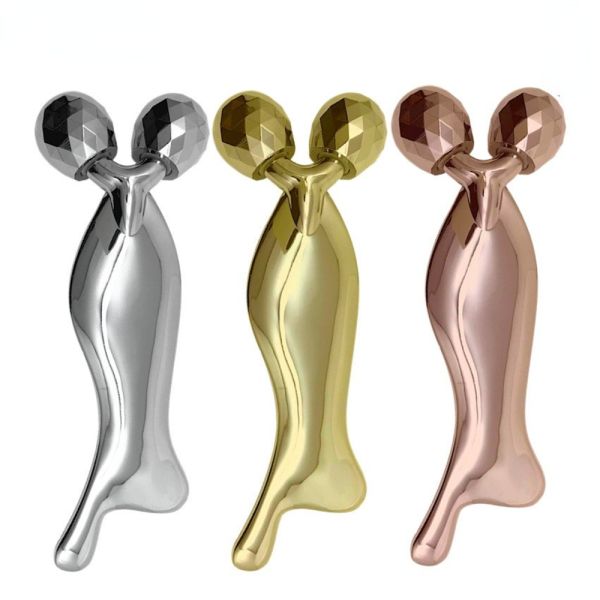 Zinc de aleación de cara y el cuello levantamiento masajista rodillo de la piel de ajuste de rejuvenecimiento herramienta de levantamiento facial