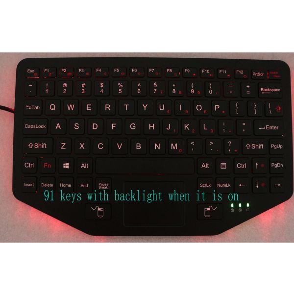 Промышленный усиливанный интерфейс USB PS2 клавиатуры IP65 корабля с ключами Fn сенсорной панели
