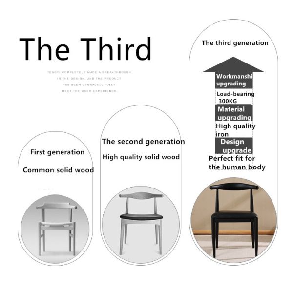 Modern PU Dining Chairs , Leather Metal Hans Wegner Dining Chair