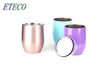 Stemless Wine Tumbler With Lid ,  Double Wall Insulated Cup No Metal Aftertaste