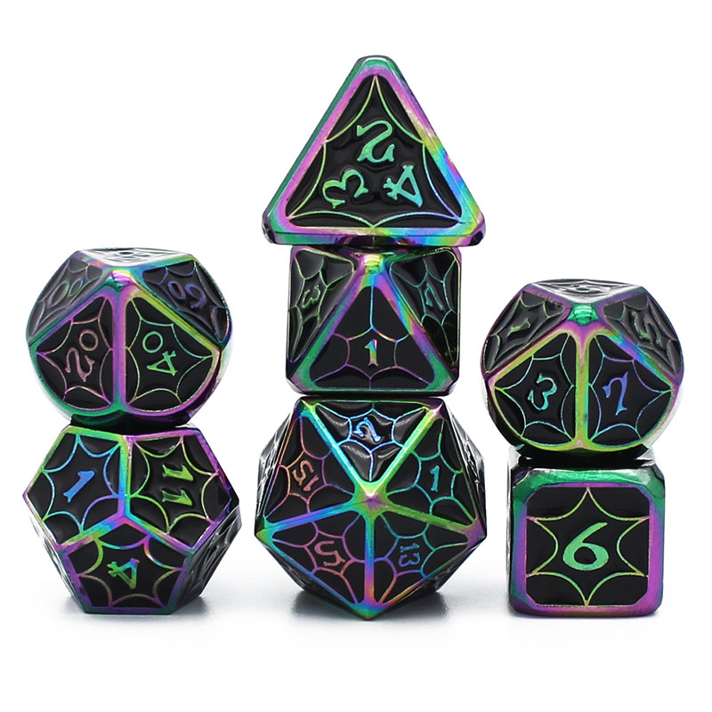 Zinc Alloy Metal Dice Set with Custom Logo and Sharp Edge for DND RPG Games