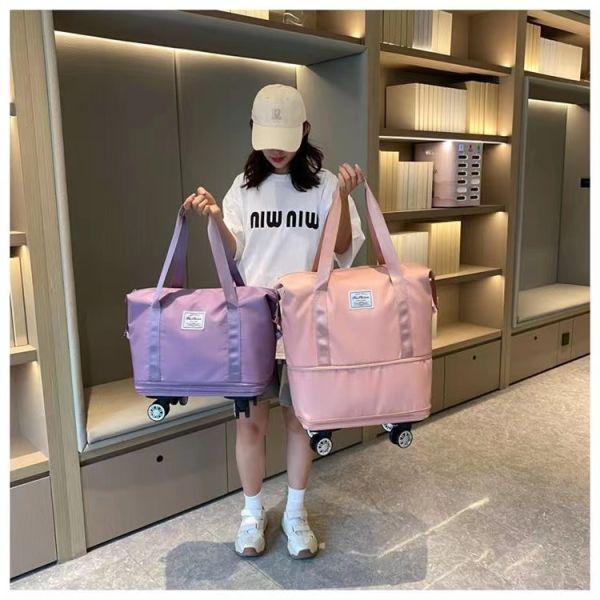 Multipocket Rolling Large Capacity Luggage Durable With Aluminum Alloy Frame