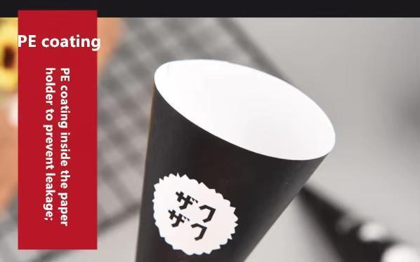 Summer Customized Logo Sleeving Cone Shaped Ice Cream Paper Holder for Food Packaging