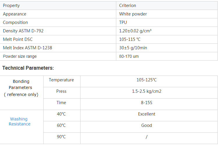 TPU Polyurethane Hot Melt Powder Adhesive Resin For Digital Printing