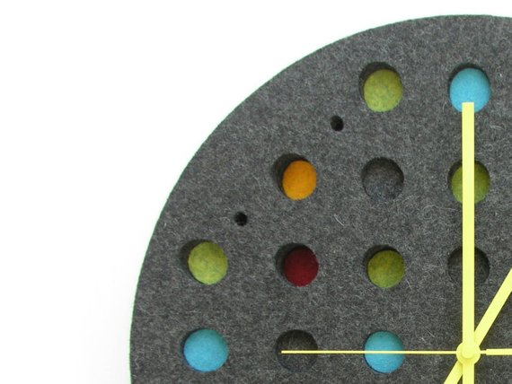 Felt Round Laser Logo Large Wall Clocks Home Decoration Products 12mm Sheet