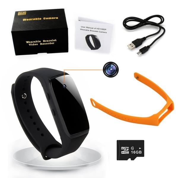 Spy Camera GSmade HD 1080p Hidden Camera 32GB Buckle Bracelet Sports Camera Rechargeable Portable Wristband Surveillance