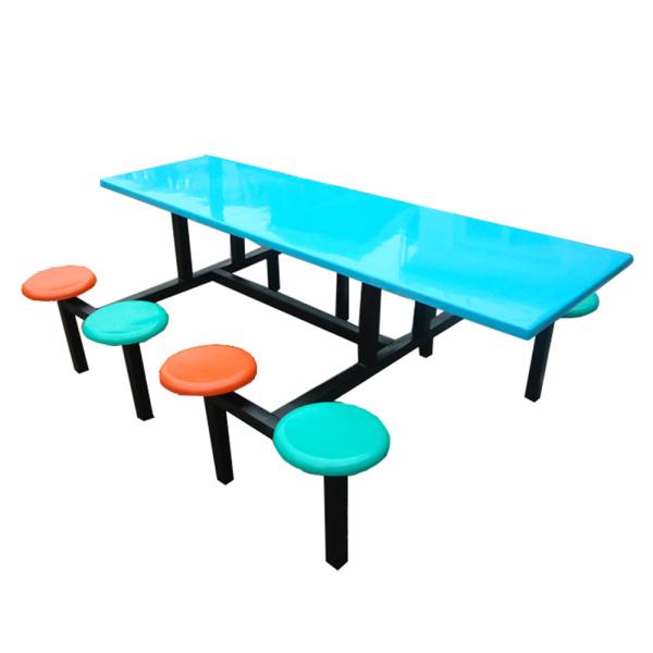 8 Person Round Stool One Piece Snack Bar Restaurant Dining Table