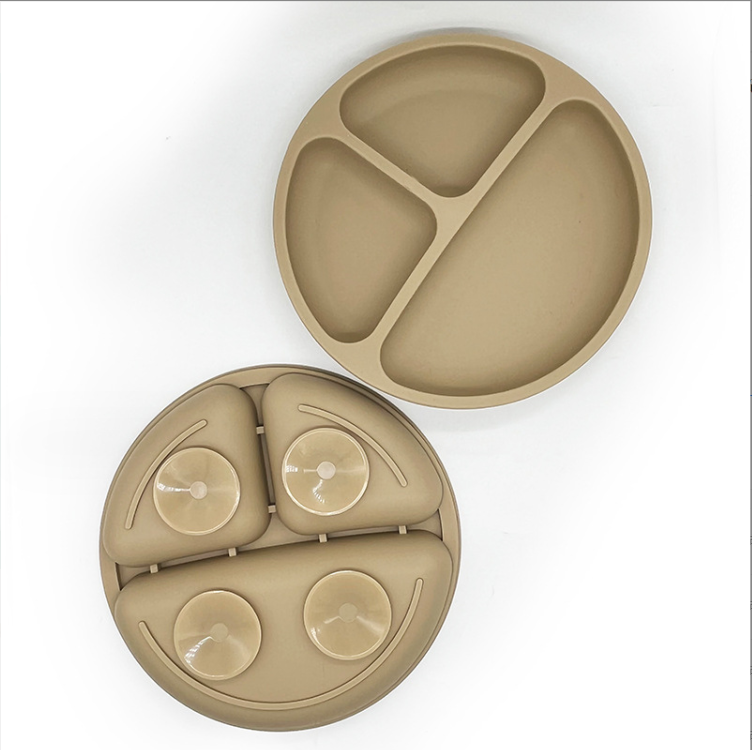Silicone Kids Tableware Plate With Suction Cup Dinnerware Type Plate Production