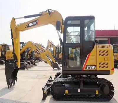Usada em bom estado Orange Sany75C Excavator 7280Kg Com 0,12 ~ 0,32m3 Capacidade de balde