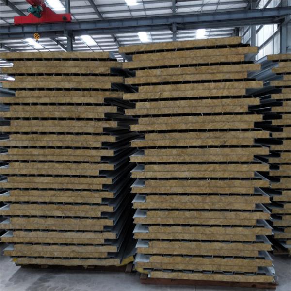 manufactured prefabricated home 960mm rock wool sandwich roof panels with 0.426mm