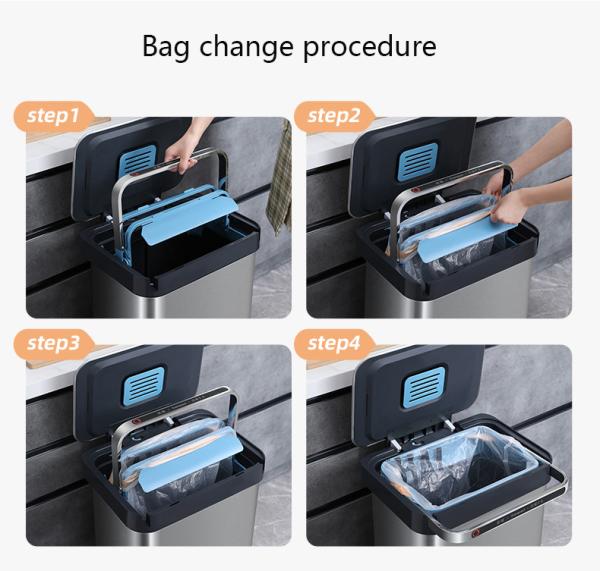 Compressible Deodorizing Trash Can OEM ODM Motion Sensor Garbage Can