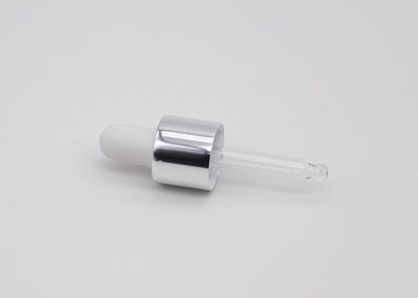 Conta-gotas de vidro de alumínio da prata 18mm, conta-gotas do óleo com medidas