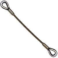 Thimbled Eye Wire Rope Sling 3/8 Inch 6 Foot 6x25 Steel Core Lifting Rigging